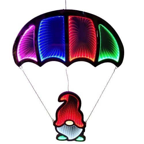 Samuel Alexander 85cm Infinity Light up Hanging Parachute Gonk Christmas Decoration with Multi-Coloured LEDs