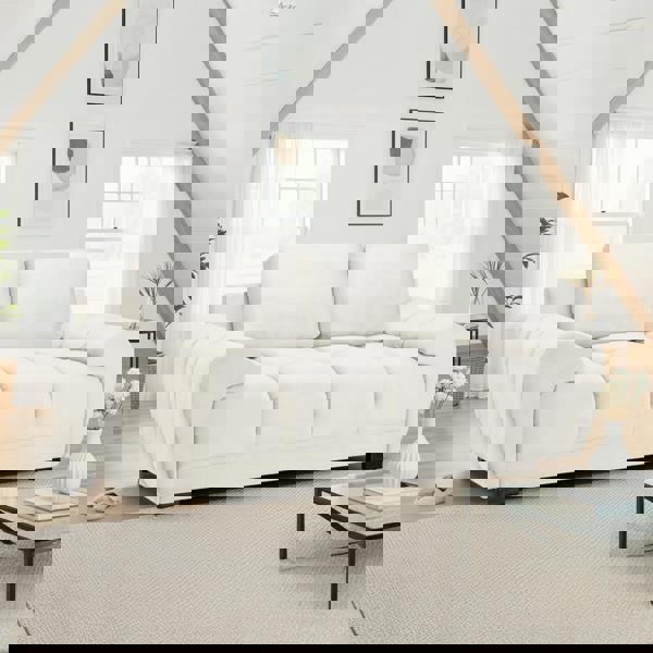 Furnishings For Less Zura Plush Fabric Large 2 Seater Sofa | Cream, Grey or Mocha