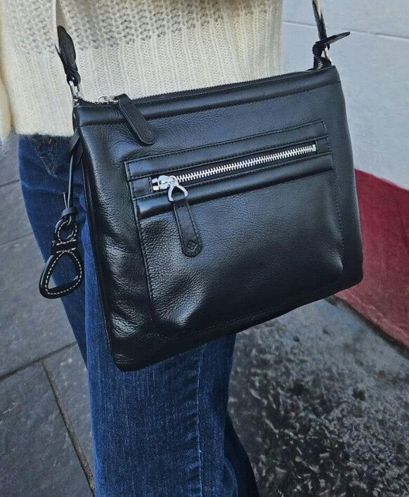 SADDLER Ellen Leather 3-Section Zip-Top Crossbody bag  - Handmade by Saddler