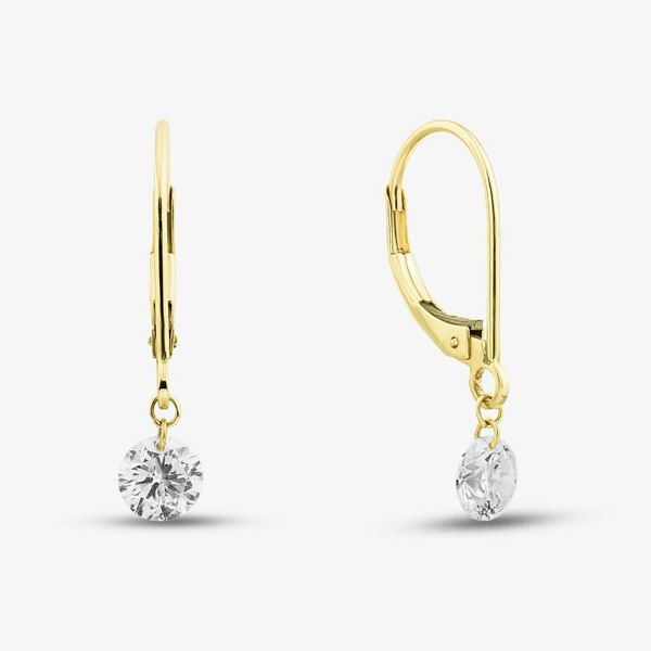 T. H. Baker 9ct Yellow Gold 1.00ct Lab Grown Diamond Drop Lever Back Earrings LGE46856-100SF