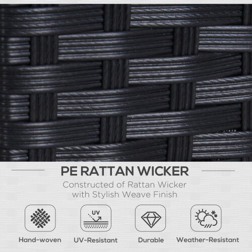 Wyld Haus Toha Rattan Black 2 Seater Outdoor Sofa With White Cushions