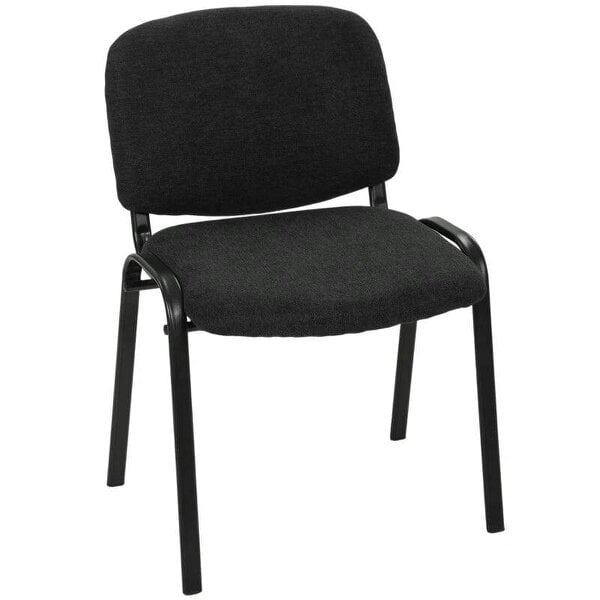 Meeting Chair, Stackable Ergonomic Office Chair with Padded Seat, Curved Backrest for Conference Room, Black