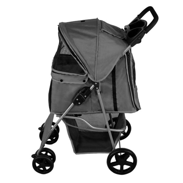 Monstershop Pet Stroller with Rain Cover – Grey