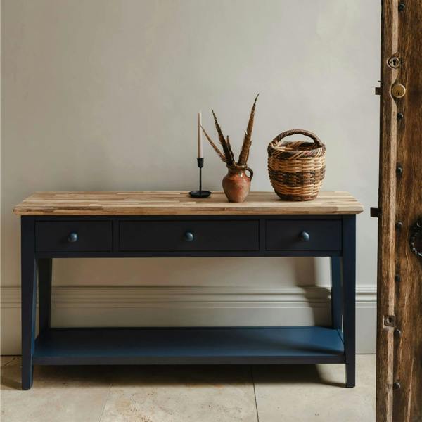 Statement Furniture Florence Console Table with 3 Drawers and Shelf. Hallway Slimline Storage