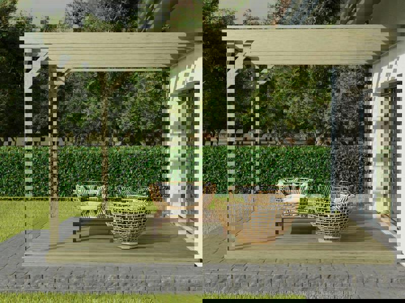 Arbor Garden Solutions Wall-mounted Box Pergola and Decking Kit