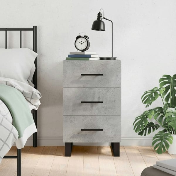 Berkfield Bedside Cabinet Concrete Grey 40x40x66 cm Engineered Wood