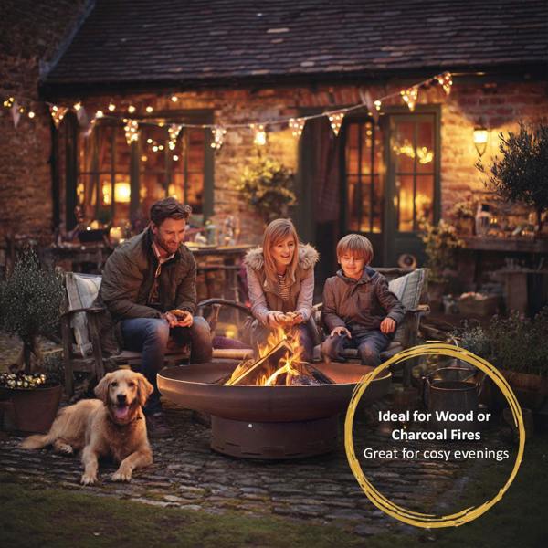 Nicoman Heavy-Duty Pre-Rusted Metal Corten Steel Round Firepit