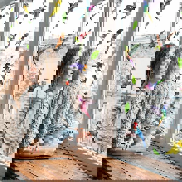 WALPLUS (WSW3002 x 2 PACKs) - Small Hummingbirds Window Clings