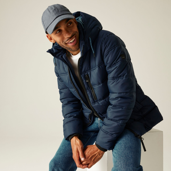 Regatta Mens Leeshaw Padded Jacket - Navy/Spring Lake