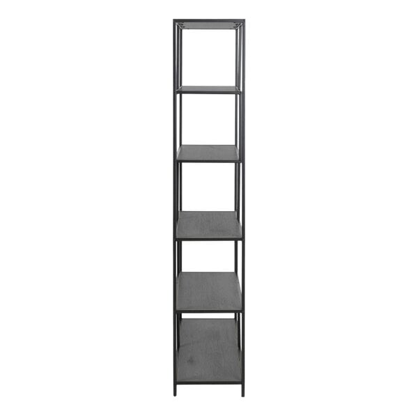 Wyld Haus El Paso Black Bookcase 5 Shelves Asymmetrical Metal Frame