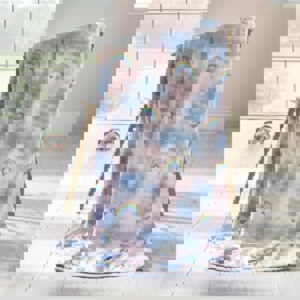 Catherine Lansfield Candy Unicorn Rainbow Cosy Fleece Blanket Throw Pink