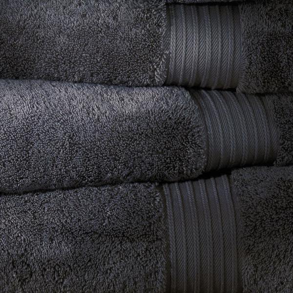 Smoke Egyptian Cotton Bath Towels bedroom detail 2 | Soak and Sleep