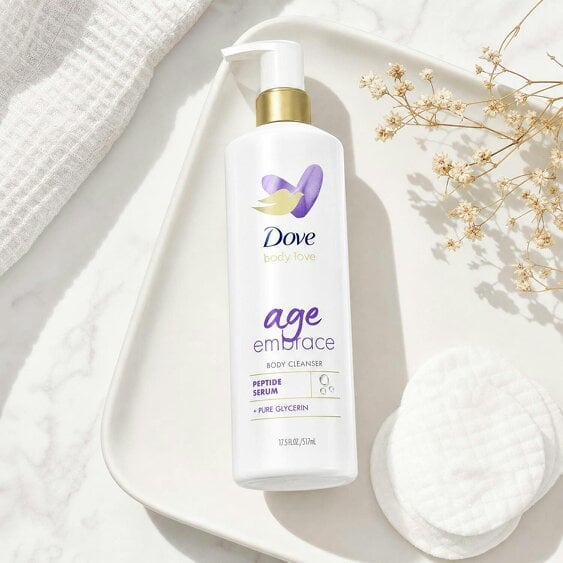 Dove Body Love Age Embrace Body Cleanser with Peptide Serum & Glycerin, 3x517ml