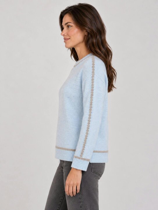 VIZ-A-VIZ Jacquard Crew Neck Jumper