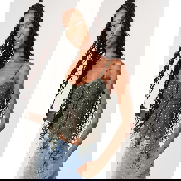 Pink Vanilla Polka Dot Butterfly Cami Top