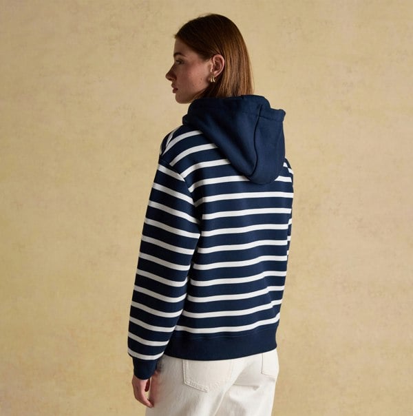 Joules MILBOURNE Womens Hoodie Navy/White Stripe