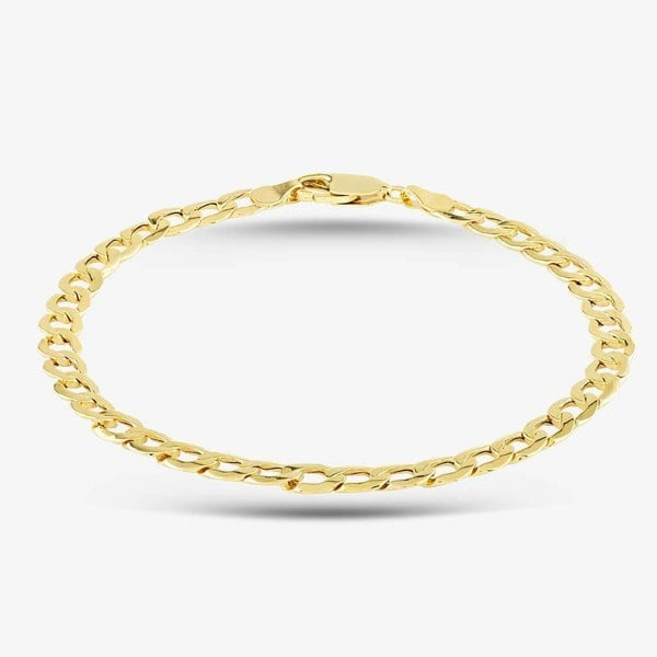 T. H. Baker 9ct Yellow Gold 8.5 Inch Curb Chain Bracelet HC120-8.5