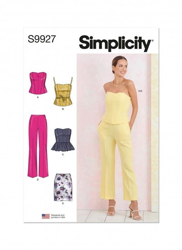 Simplicity Sewing Pattern 9927, Corsets, Trousers, Skirts for Women, Y5 (18-20-22-24-26) - Intermediate