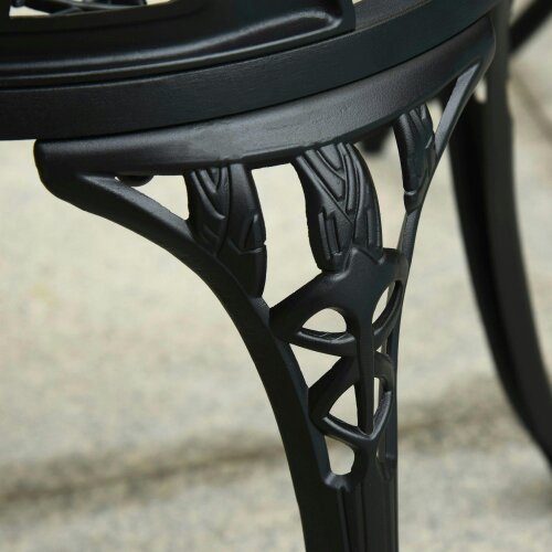 Wyld Haus Malutte 3 Piece Aluminium Floral Bistro Garden Set In Black