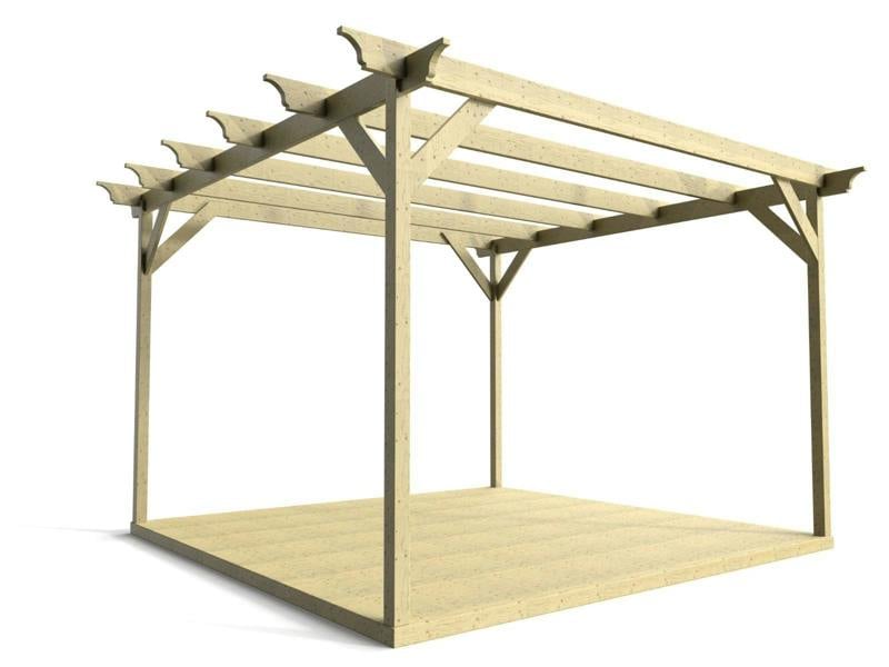 Arbor Garden Solutions Champion Wooden Pergola and Decking Kit