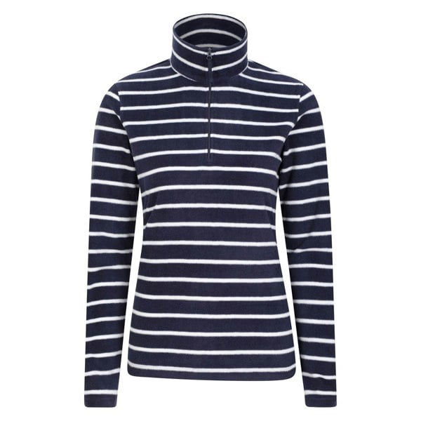 Mountain Warehouse Womens Camber Striped Half Zip Fleece Top - Navy