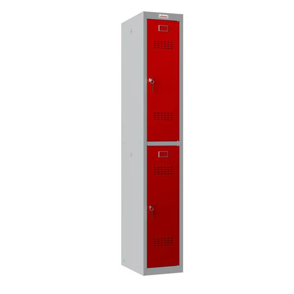 Phoenix Safe Phoenix PL 300D Series PL1233GRK 1 Column 2 Door Personal locker in Red with Key Lock