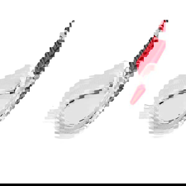 Speedo Biofuse 2.0 clear and red swim goggle with patented push button strap