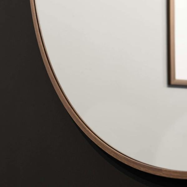 Nielsen Jaron Round Aluminium Wall Mirror - Walnut