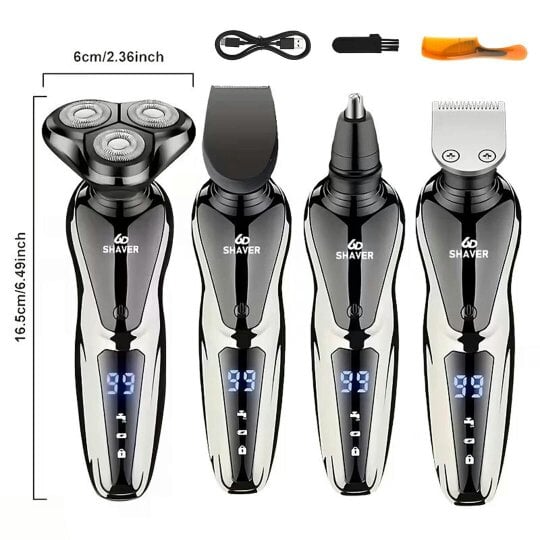 Havendro Shavers for Men Electric Razor Wet&Dry Rechargeable Rotary Cordless USB Charging