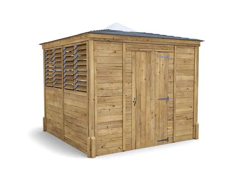 Dunster House Wooden Gazebo with Sides Erin 2.5m x 2.5m Enclosed Louvre Panels Garden Shelter with Roof Felt