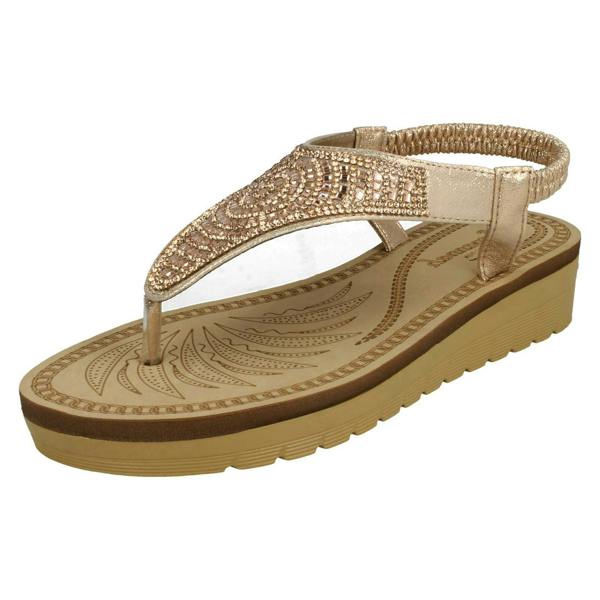 Savannah Ladies Savannah Mid Wedge Toepost Sandals