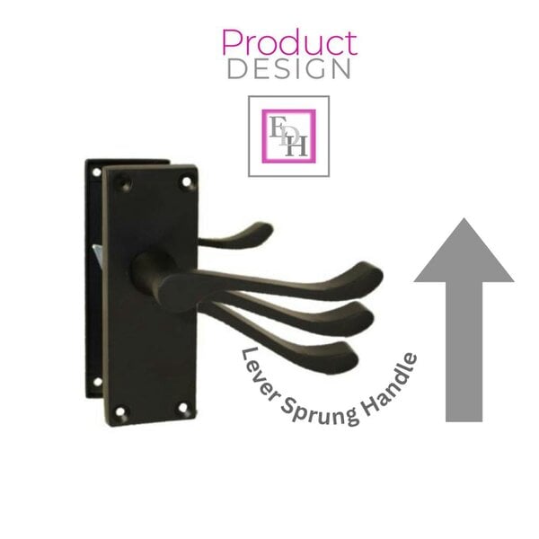 EDH Door Hardware Matt Black Victorian Scroll Door Handles on Backplate – 118mm x 42mm 6 Pairs + Tubular Latches