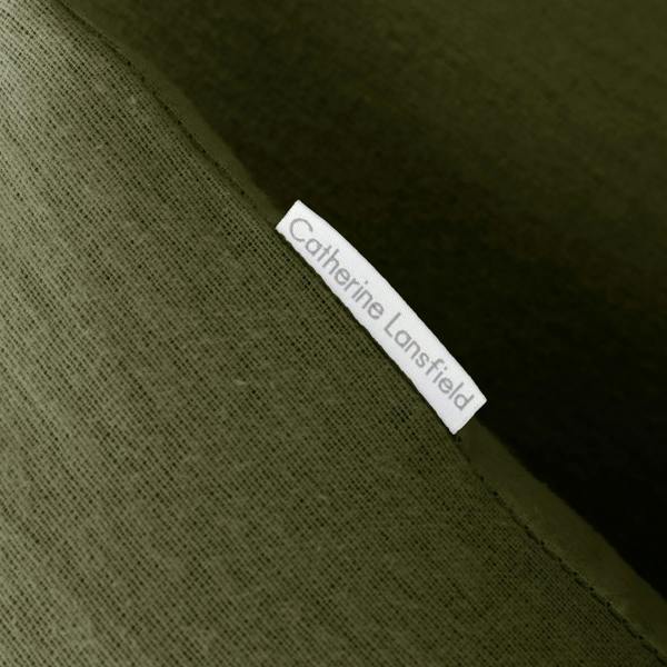 Brushed Cotton Plain Dark Green Duvet Cover Set