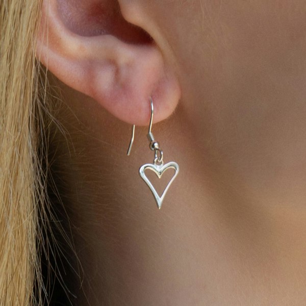 Sterling Silver Open Heart Earrings - MYLEE London
