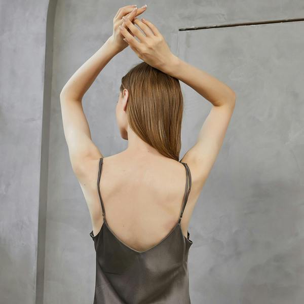 Silk Slip Dress River Nymph - Grey