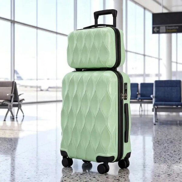 Bobobiy 2-Piece Luggage Set, ABS Hard Shell Carry On Suitcase Set with TSA Lock, Spinner Wheels, 12/20 inch, Green - Green