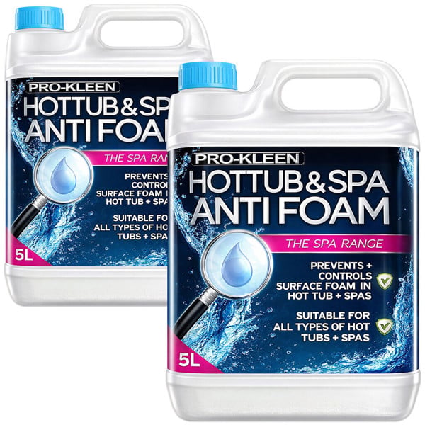 ProKleen Pro-Kleen Hot Tub & Spa Anti Foam for All Hot Tubs & Spas-Easy to Use 5L, Clear (10 Litres)