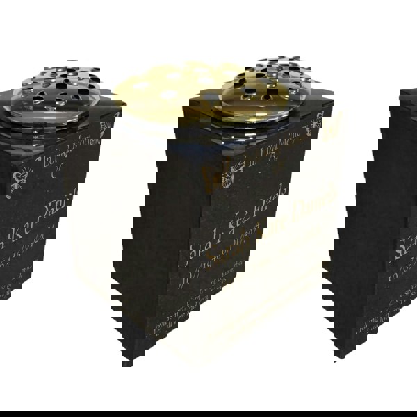 Memorials Direct Granite Memorial Vase- Solid Granite – Free Personalised Gold Engraving , Butterfly – Includes Metal Flower Pot Insert