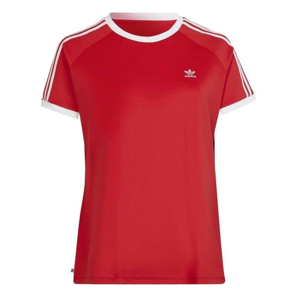 Adidas Womens/Ladies 3 Stripes Slim T-Shirt - Red - 