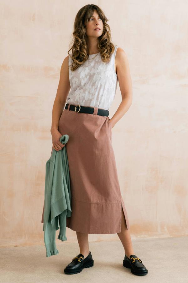Lily & Me Estuary Midi Skirt Soft Pink