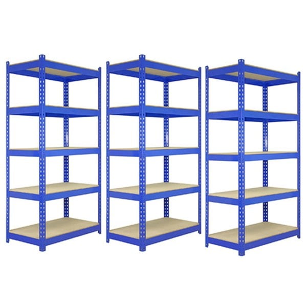 Monster Racking 3 x Q-Rax Blue Metal Racking Units 120 x 50 x 180cm