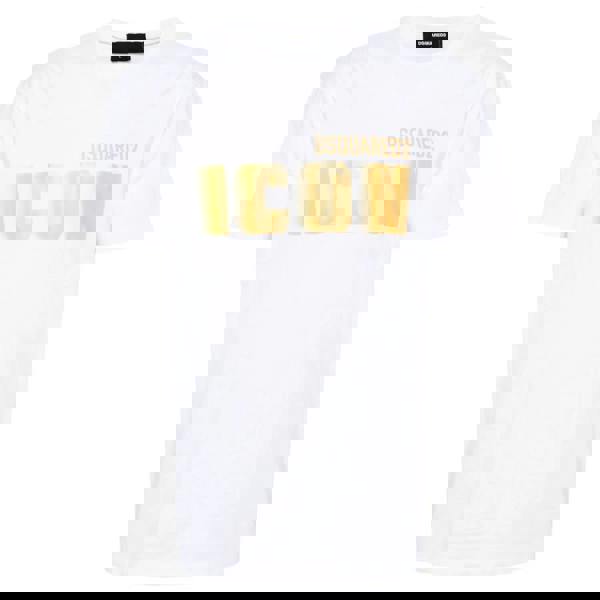 Dsquared Icon Blur Cool Yellow logo Cotton T-Shirt   in  Yellow