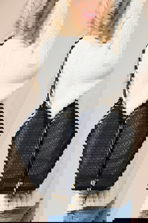 SVNX Briaded Tote Bag In Black