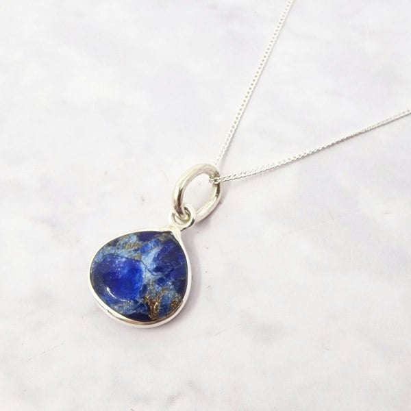 Sapphire September Birthstone Sterling Silver Necklace