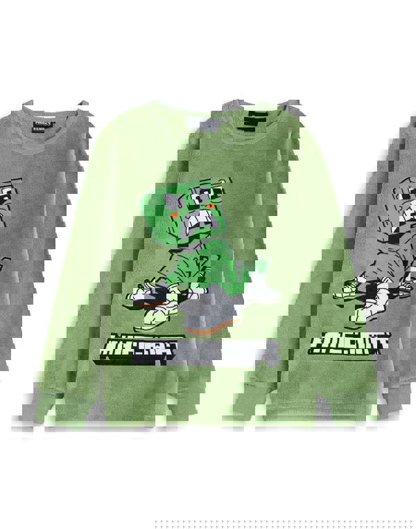 Minecraft Boys Green Creeper Long Sleeve Long Leg Pyjama Set