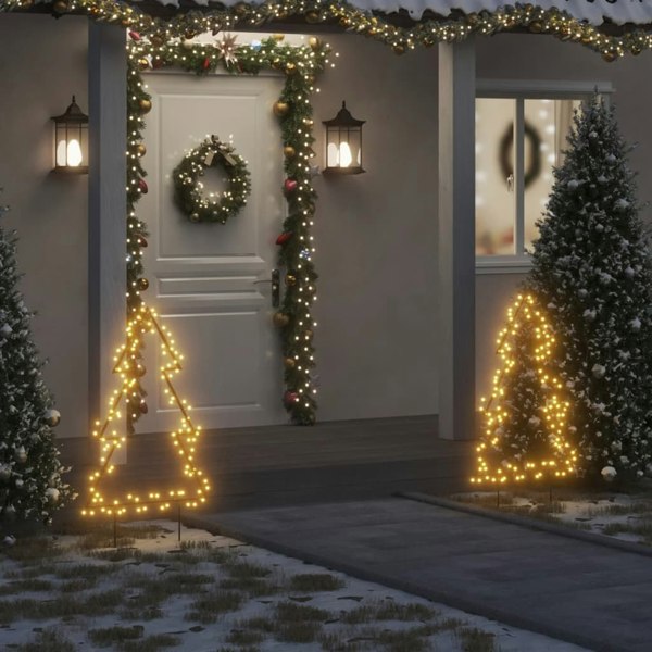 Berkfield Christmas Light Decoration with Spikes Tree 115 LEDs 90 cm