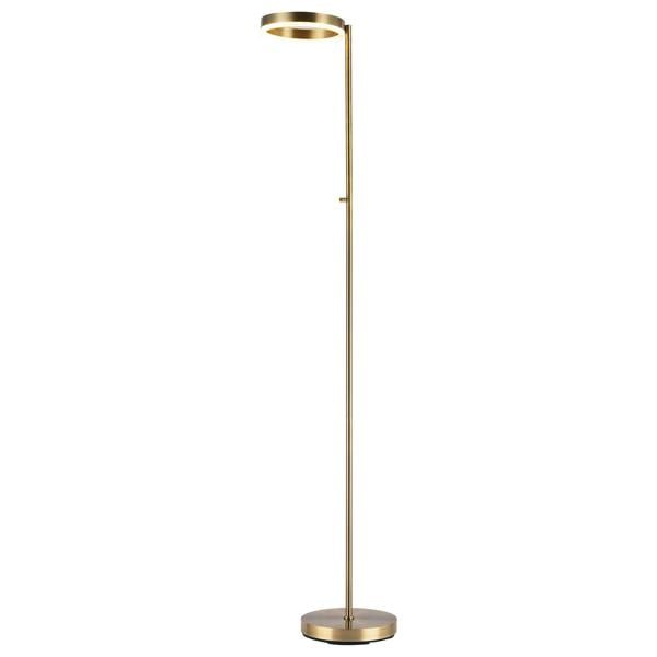 Modern LED Halo Ring Floor Lamp in Antique Brass with CCT Dimmer Image 3
