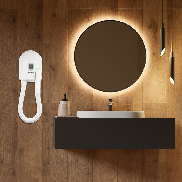 Hydor Pro Washroom Body & Hair Dryer - Wall-Mounted Hair Dryers with Shaver Sockets - 5 Heat Settings