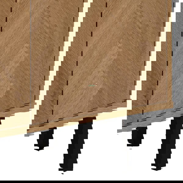 Furniture To Go Brighton 3 Door Sideboard in Oak with Herringbone Effect