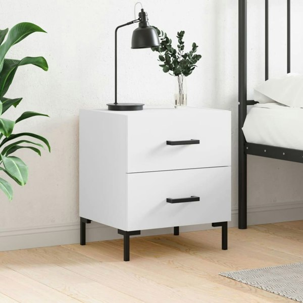 Berkfield Bedside Cabinet White 40x35x47.5 cm Engineered Wood